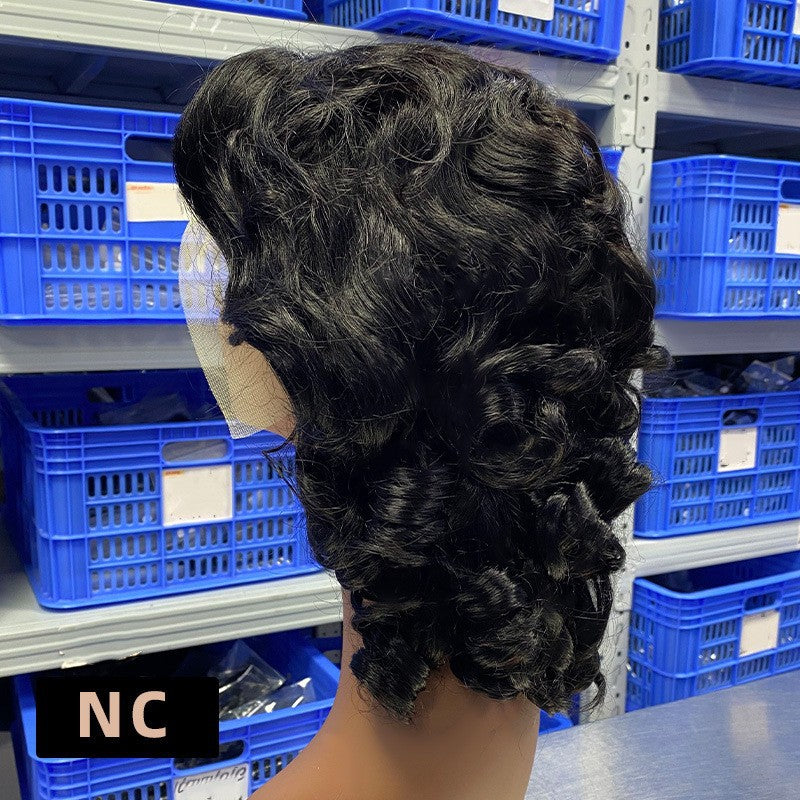 13*4 Glueless Wig Bouncy Loose Human Hair Wig Foreign Trade Wigs Real Hair