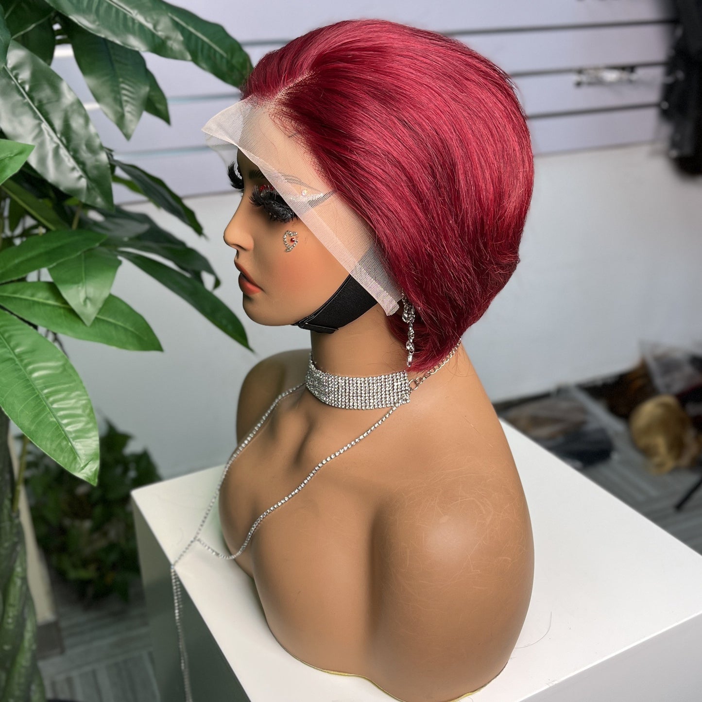 Wig Female Medium Long Hair Parted Korean Style Without Bangs 13x4 Front Lace Hair Real Hair