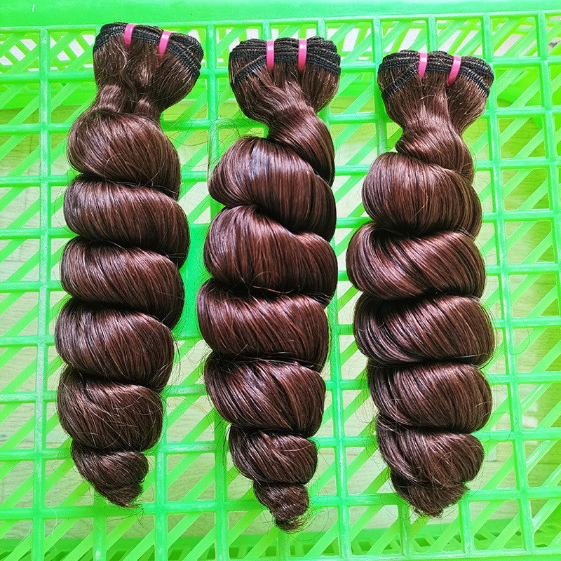 Brown Vietnam Raw Hair Loose Wave Double Drawn Hair Bundles