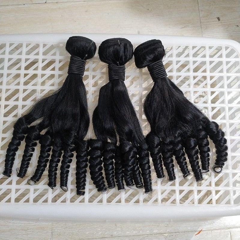 Real Hair Bundles Bouncy Curls Braided Hair Funmi Closure
