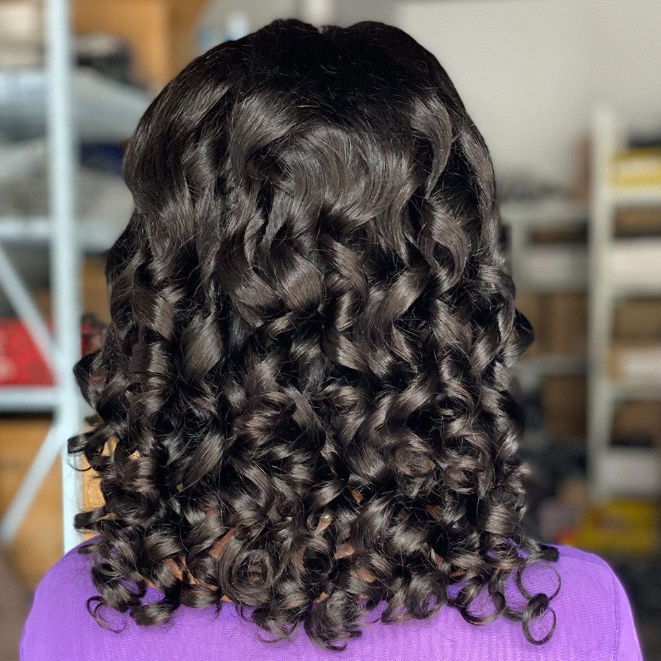 Bouncy Curl Human Hair Wigs Real Human Hair
