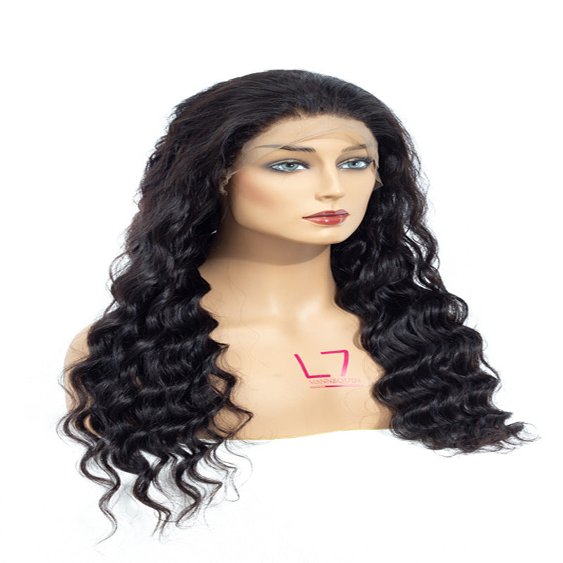 Hot Sale Fashion Real Hair 13*4 Human Hair Front Lace Head Cover Curly Hair Wig