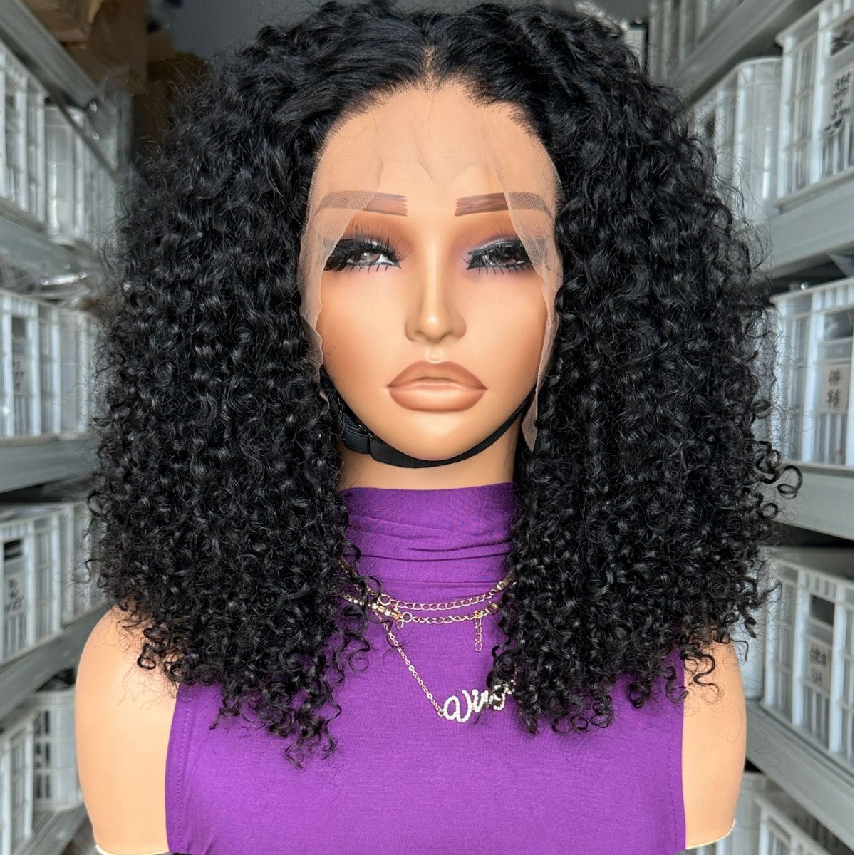 Front Lace Wig Head Cover 13X4 Frontal Lace Human Hair Pixie Curl Wig