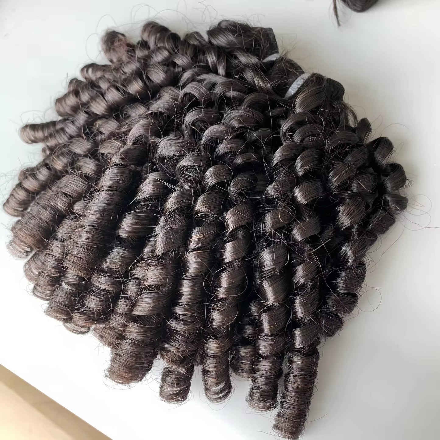 Super Double Drawn Noodle Curl Hot Models Real Human Hair Wig