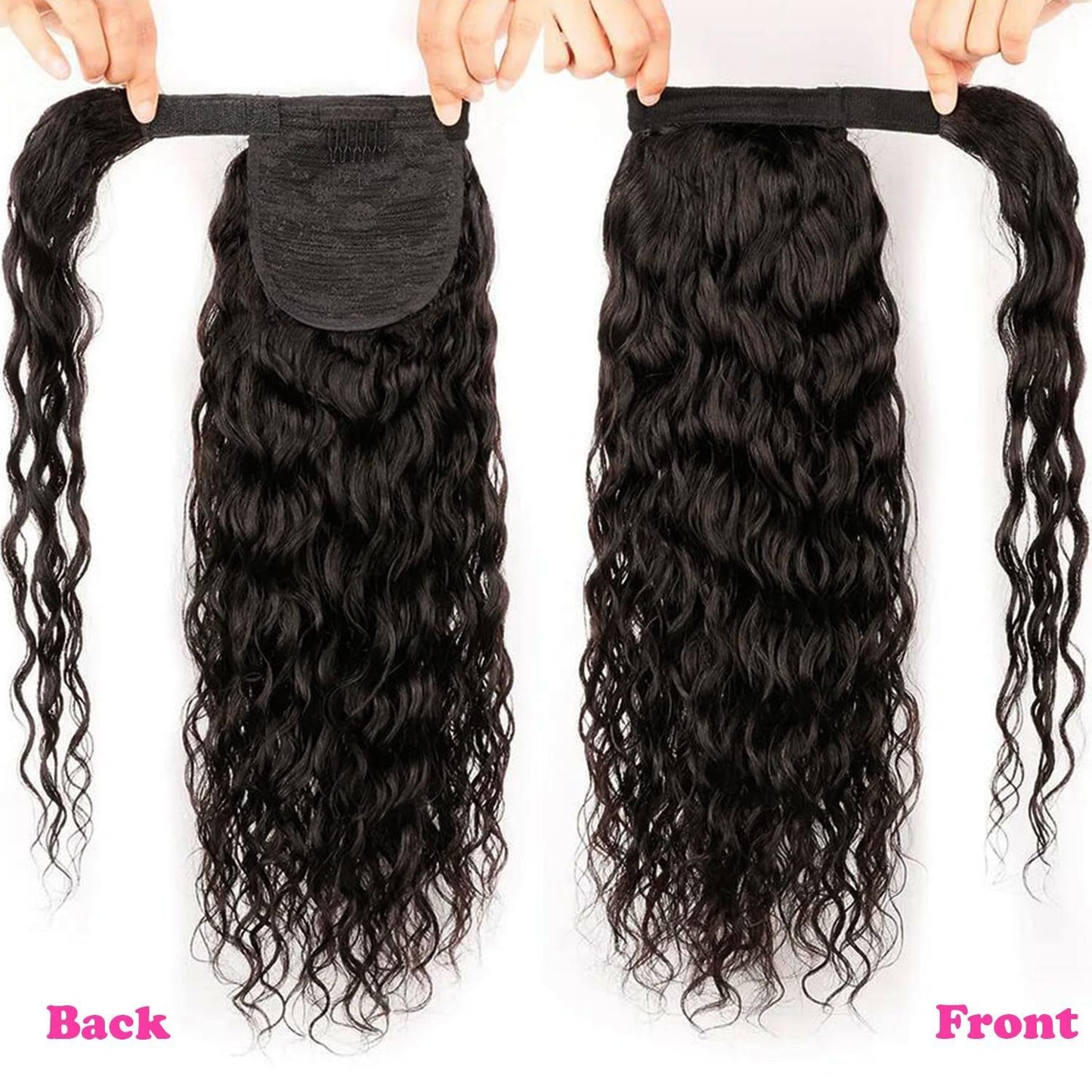 Real Hair Real Hair Wig Water Wave Ponytail velcro Ponytail