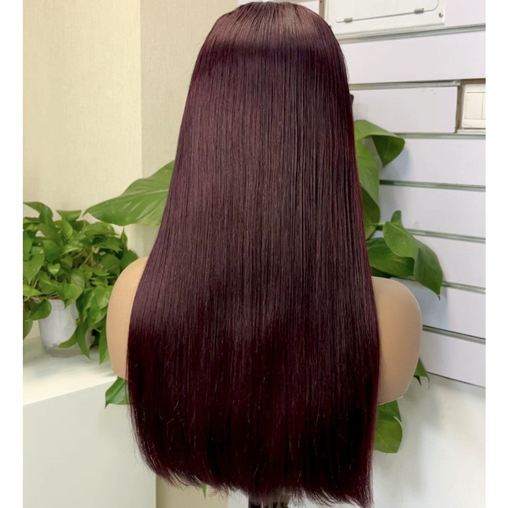 Medium-length Wig Real Head Covering 13*4 Double Drawn Long Straight Hair