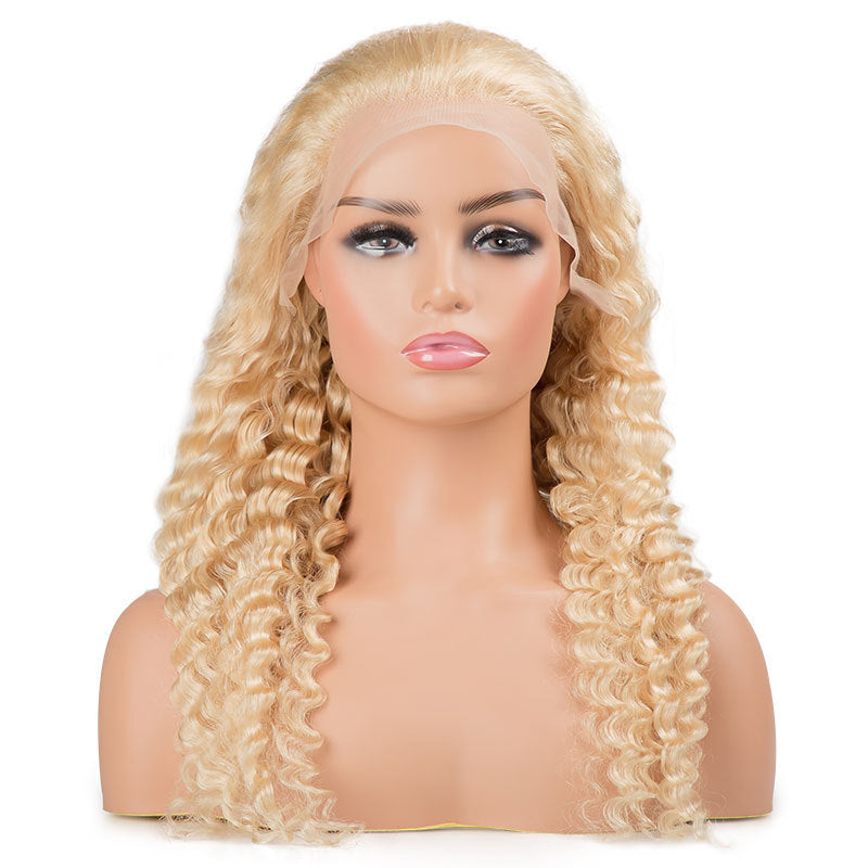 Hot Sale Curly Hair Real Hair Front Lace Small Curls 13*4 Real Hair Head Cover Wig