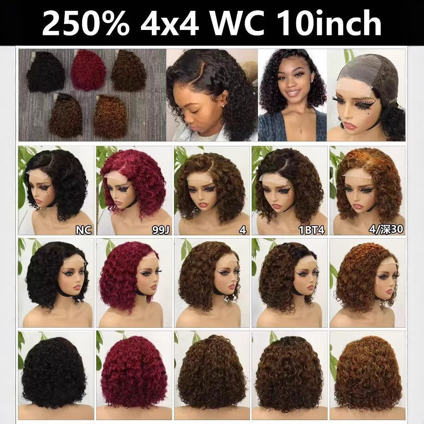 250% Human Hair Parted 4*4 BOB-WC 10inch 100% Human Hair