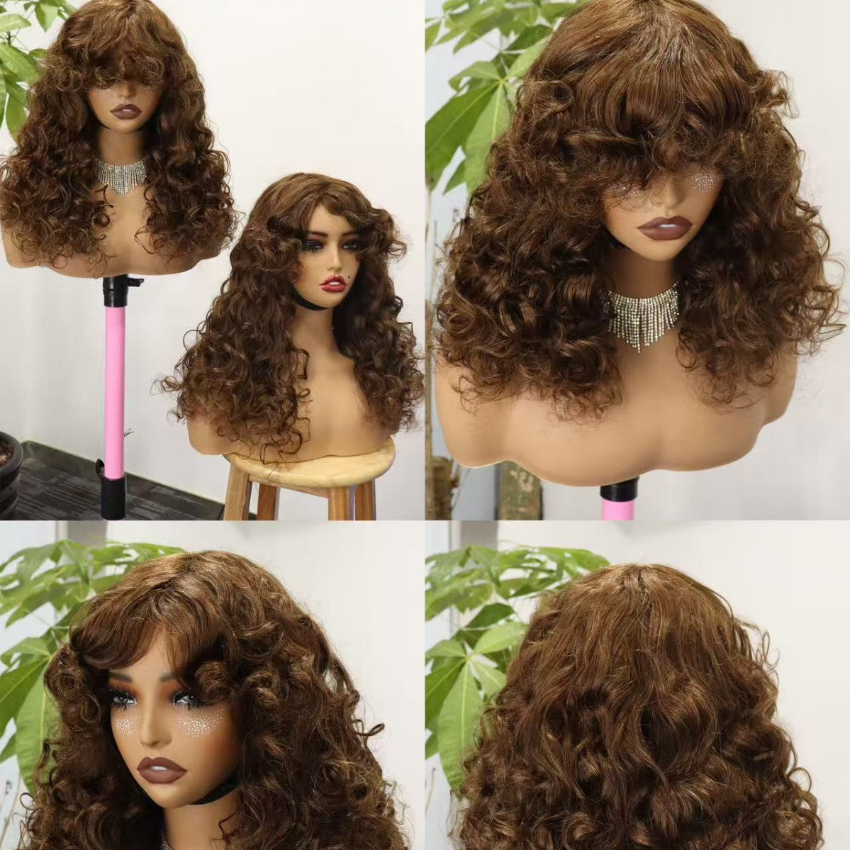 300% Bang Bouncy Loose Real Human Hair Hair Cover 100% Human Hair