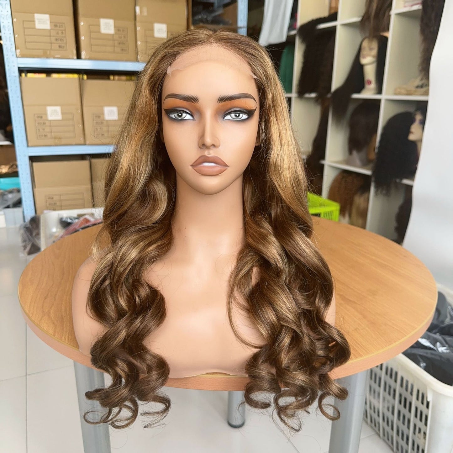 Real Human Hair Wig Piano Color Human Hair Wig