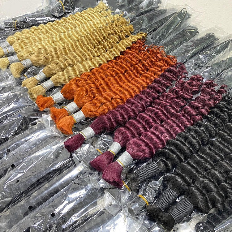 Real human hair natural deep wave human hair wig with real human hair strands
