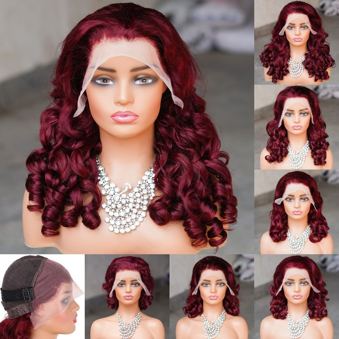 Glueless BouncyLoose Lace Front Real Hair Wig Lace Headgear