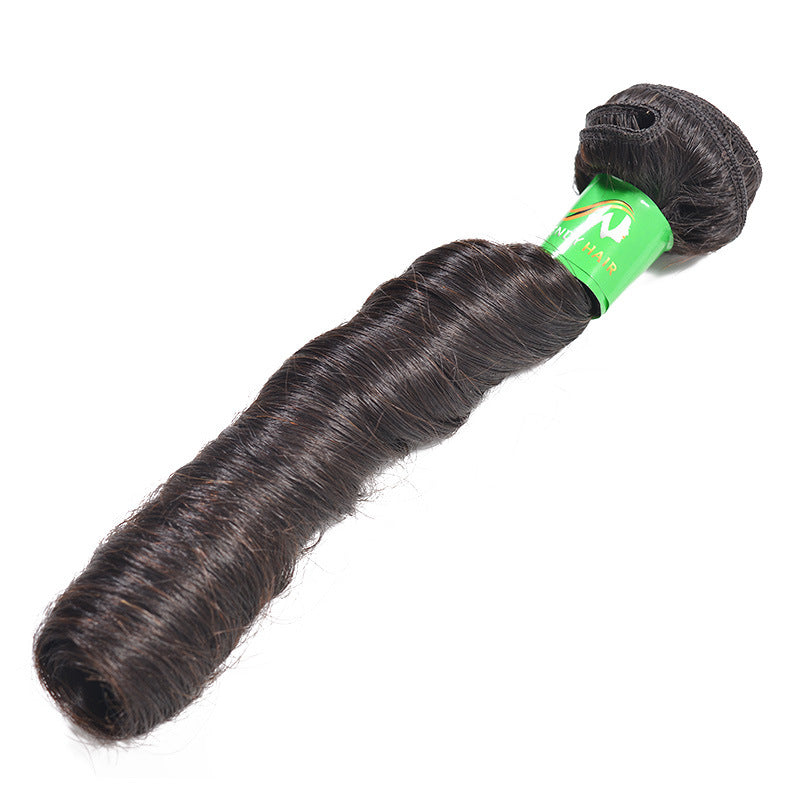 Hot Sale Real Hair Smooth Curly Hair Curtain Wig Manufacturers Wholesale