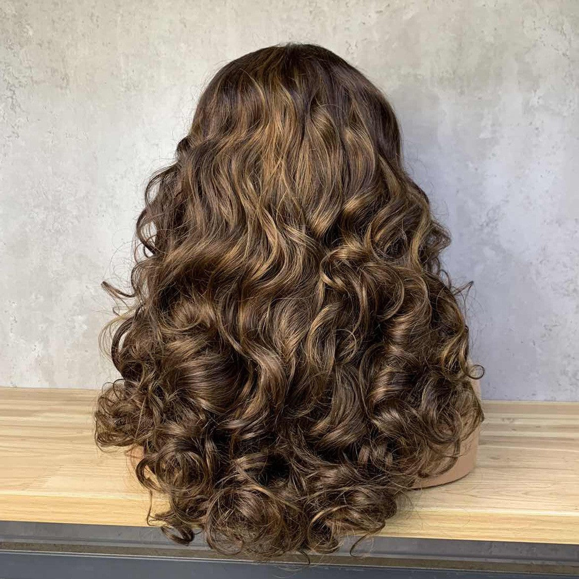 13x4 Front Lace Real Long Curly Hair Headgear Style Can Be Flush or Oblique Fluffy Wig