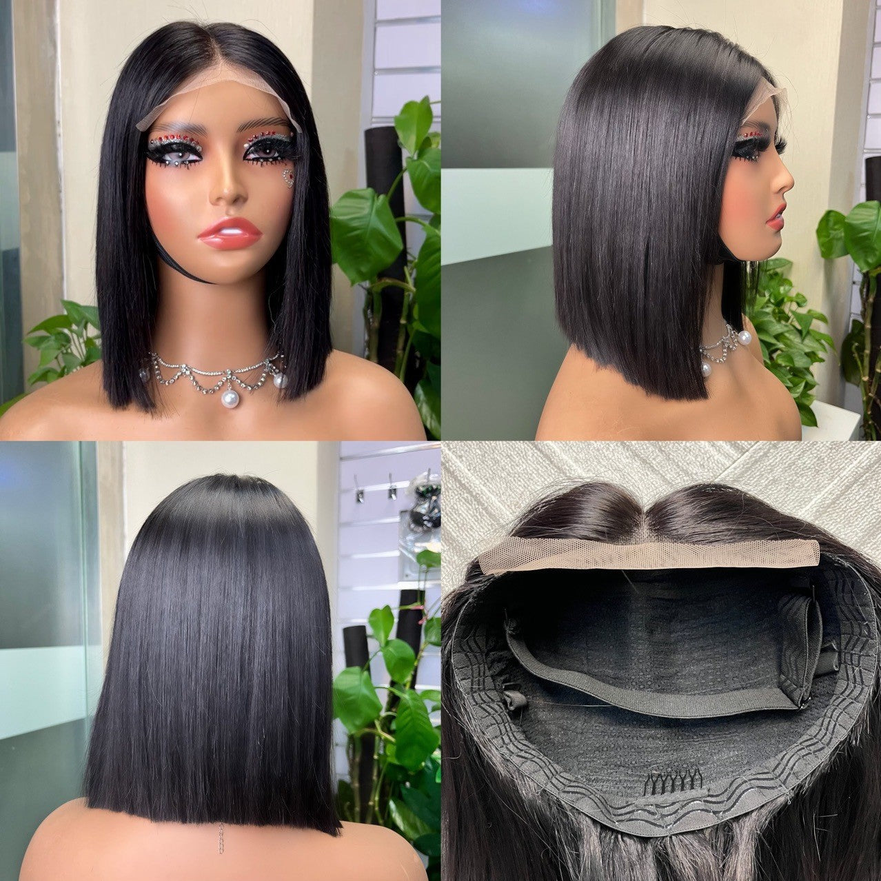 Wig Female 5*5 Transparent Lace Straight bob Hair
