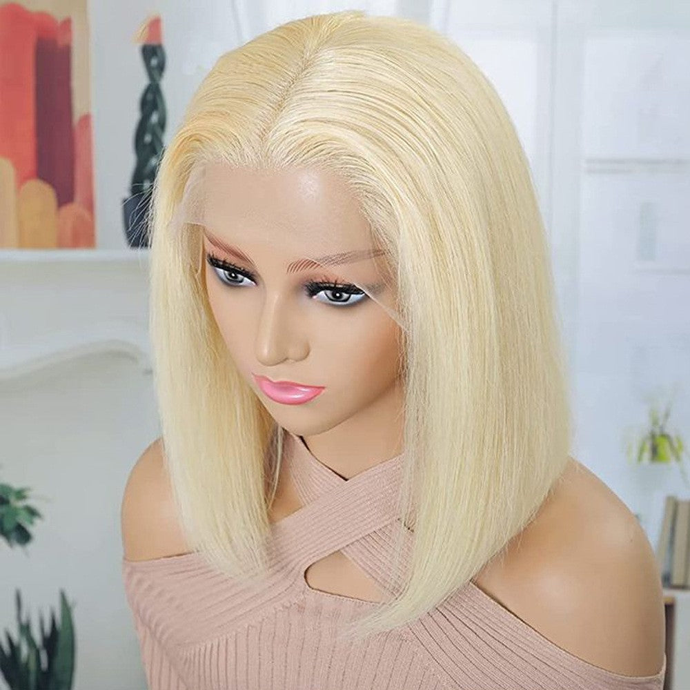 Real Hair Raw 13*4 Lace Frontal Wigs Human Hair Bob Wig Head Covering