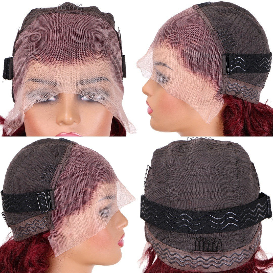 Glueless BouncyLoose Lace Front Real Hair Wig Lace Headgear