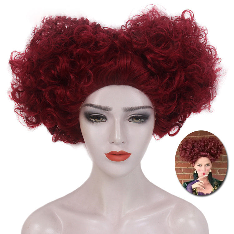 Alice in Wonderland Red Queen Headpiece Halloween Witch Wig