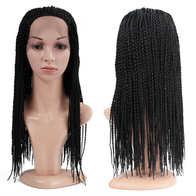 Hand Rubbed Dirty Braids High Temperature Silk Braids Front Lace Head Covering Wigs