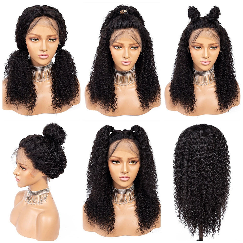 13*6 Kinky Curly Lace Front Lace Head Cover Real Wig