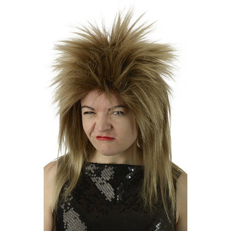Tina turner wig80s retro fluffy hedgehog head long straight hair men and women cos wig Amazon