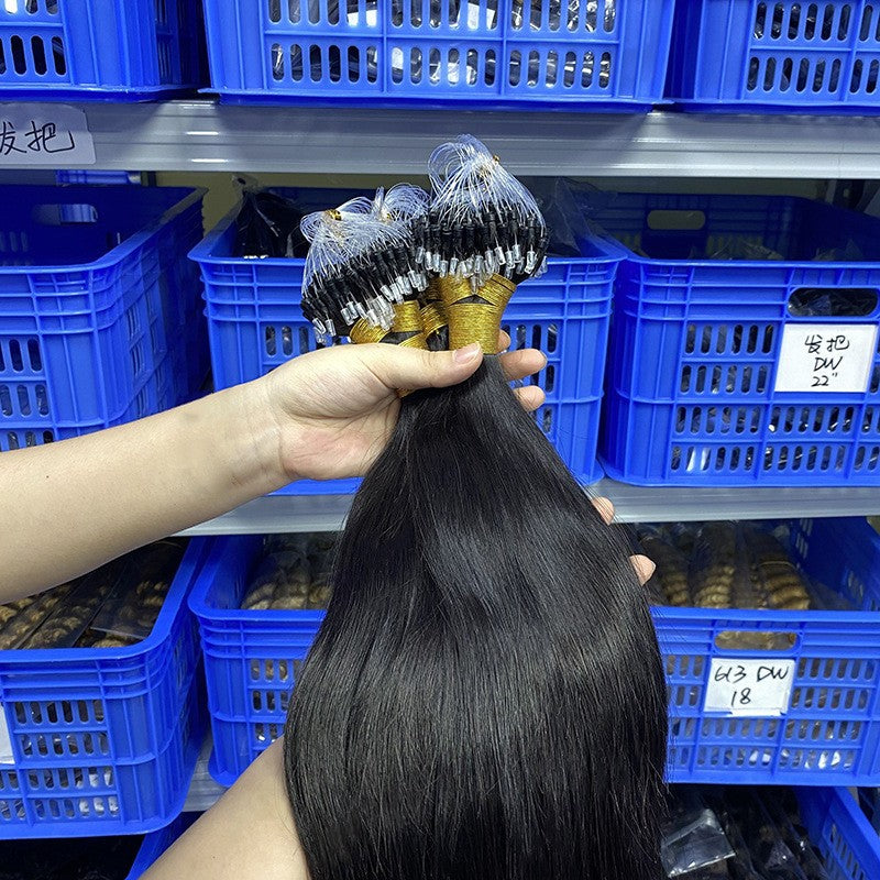 Wig made from real human hair fishline hair extensions seamless hair extensions