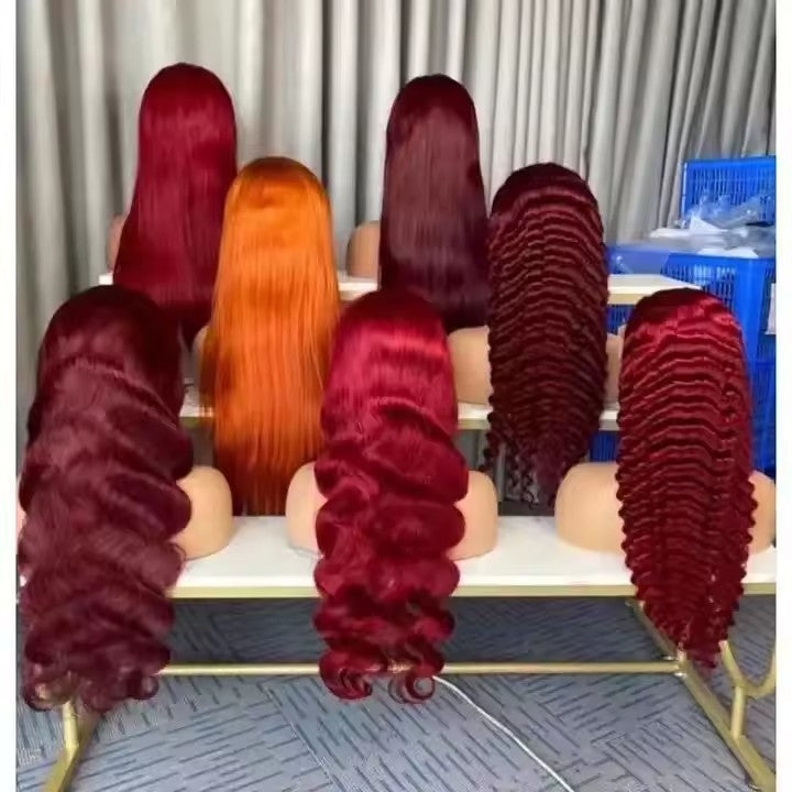 15A Human Hair Raw Hair Body Wave 99J Lace Frontal Wig