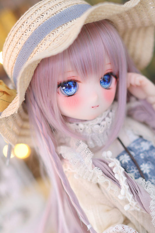 Pelucas de estilo BJD que se pueden hacer con arpillera, seda suave de alta temperatura, cuatro partes, flequillo cómico rosa, peluca larga y recta.