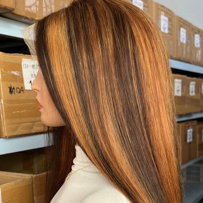 13*4 Straight Lace Frontal Wigs Highlight Real Hair