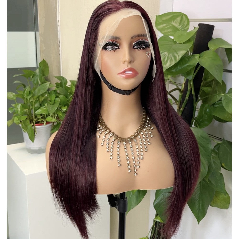 Medium-length Wig Real Head Covering 13*4 Double Drawn Long Straight Hair