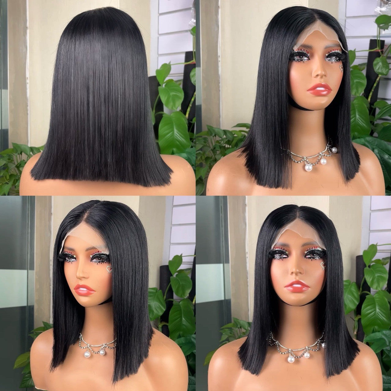 Wig Female 5*5 Transparent Lace Straight bob Hair