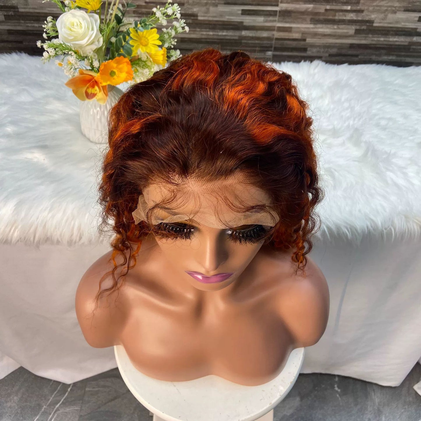 Front Lace Water Wave 13X4 Lace Frontal Wig Real Hair Head Covering Wig