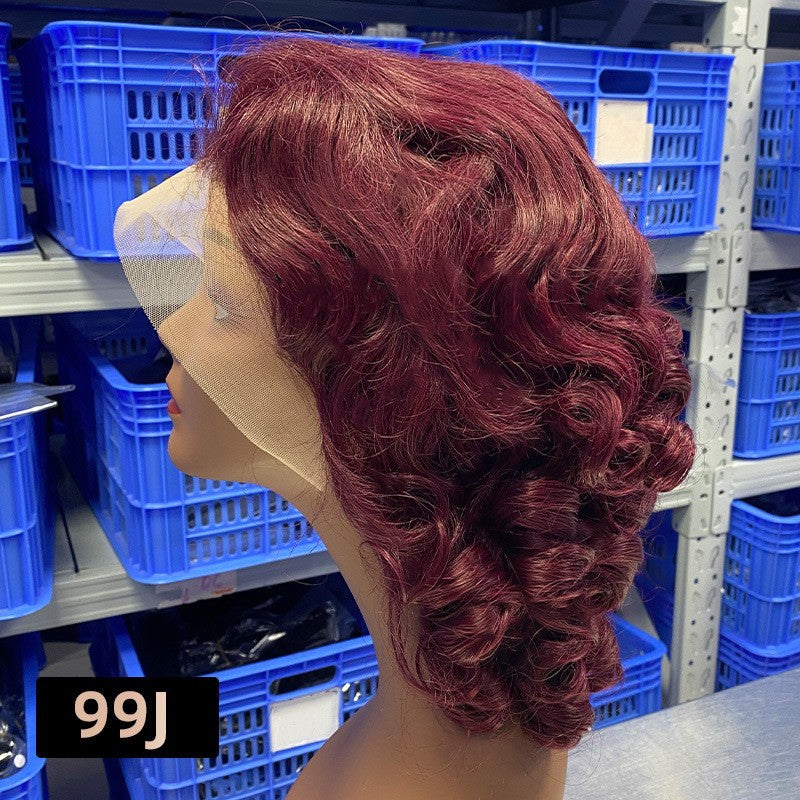 13*4 Glueless Wig Bouncy Loose Human Hair Wig Foreign Trade Wigs Real Hair