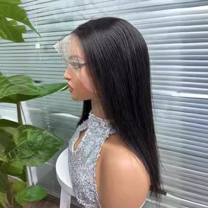 Long Straight Hair Real Human Hair Head Covering Full Lace Wig Human Hair