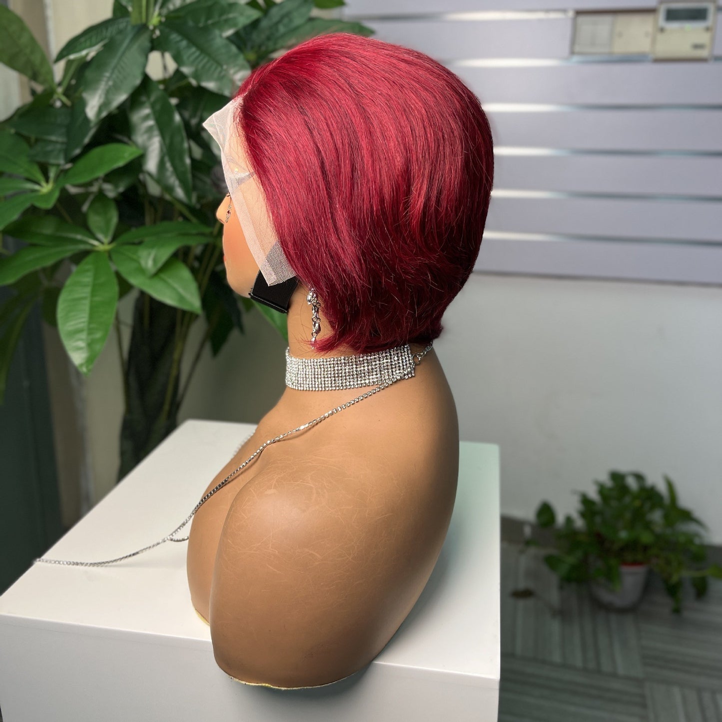 Wig Female Medium Long Hair Parted Korean Style Without Bangs 13x4 Front Lace Hair Real Hair