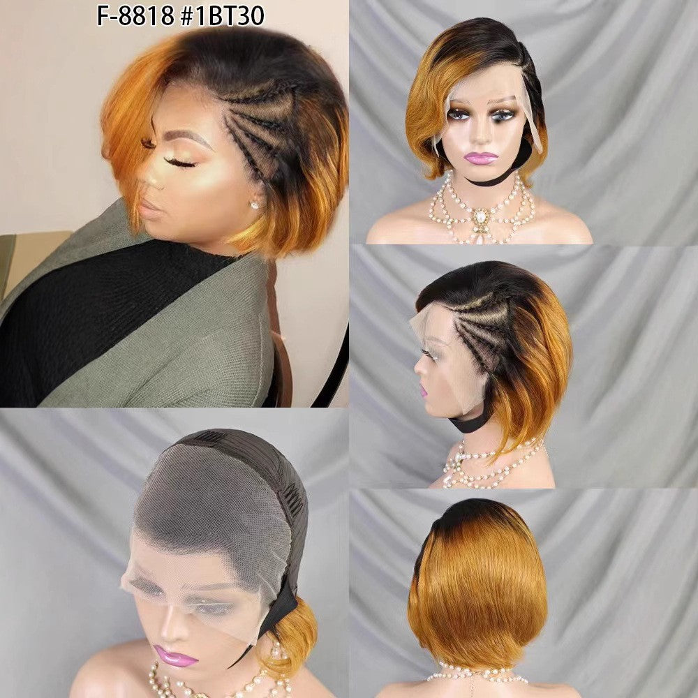 F-8818 13x4bob wig with hair line 100% human hair