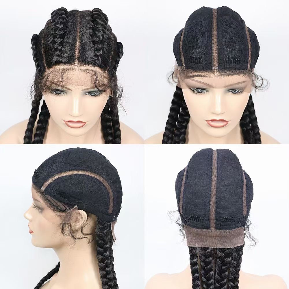 Hot Sale Front Lace Chemical Fiber Hair Four Braids Fishbone Braid Head Covering