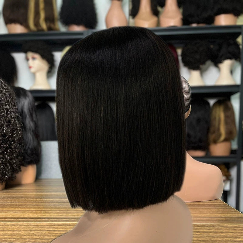 Wig Front Lace Real Hair Wig 2*6 Kimclosure Head Covering 100% Human Hair