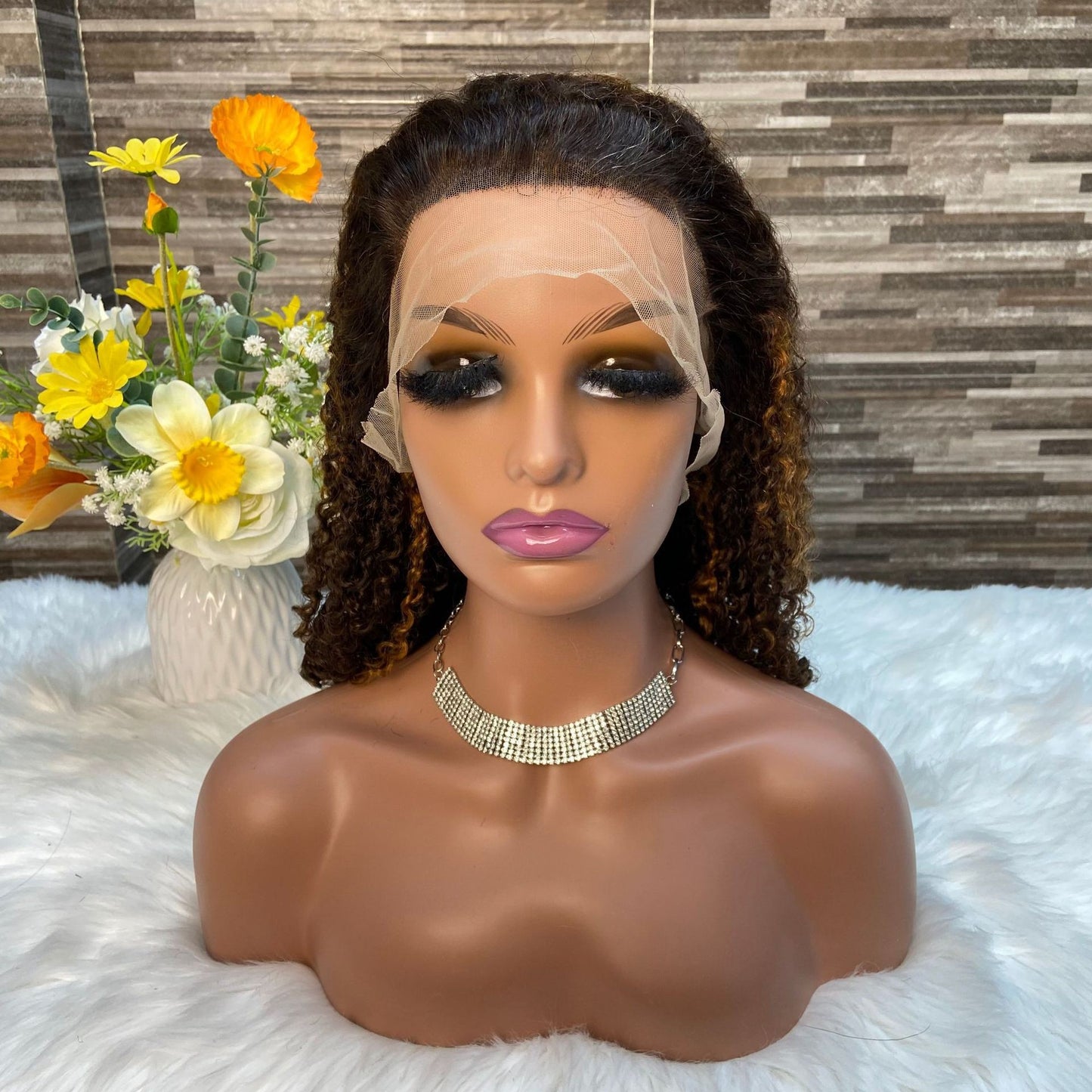 Human Hair Pixie Curly Wigs 250% Real Hair Head Set 13x4 Front Lace Wig