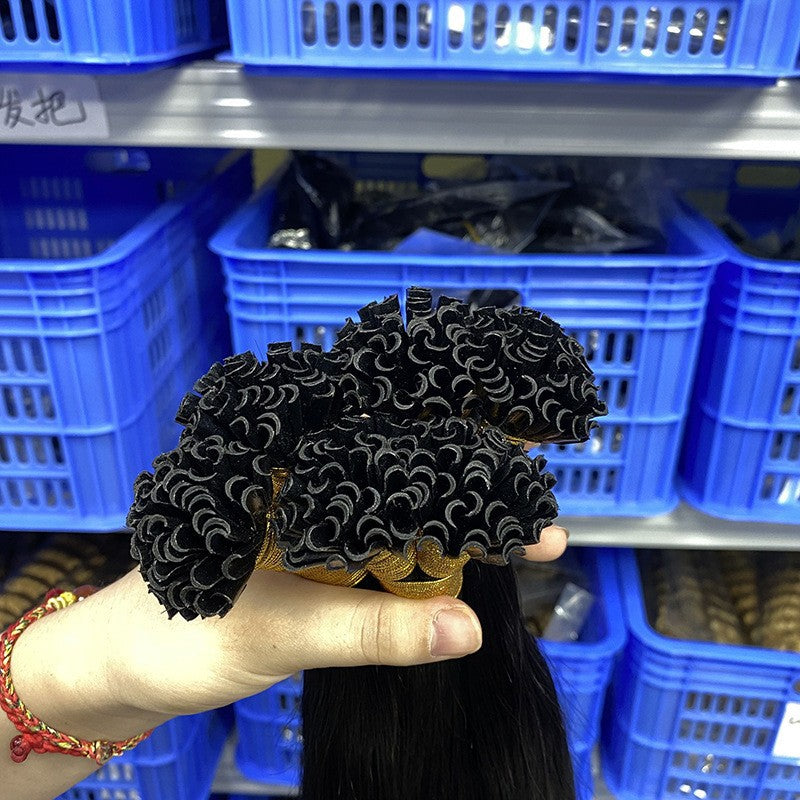 Real hair seamless hair extensions U-Tip hair natural color nail hair extensions wig hair bundle