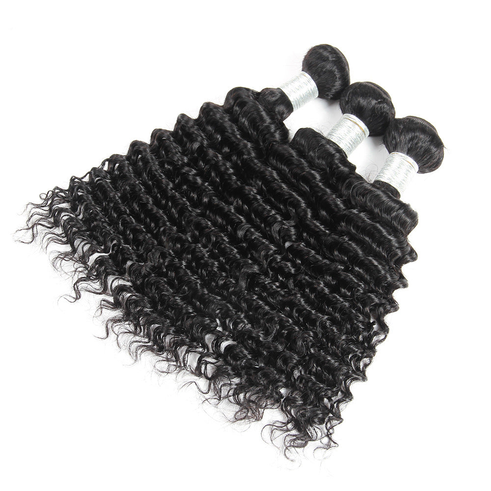 Hot Sale Fashion Real Hair 13*4 Human Hair Front Lace Head Cover Curly Hair Wig