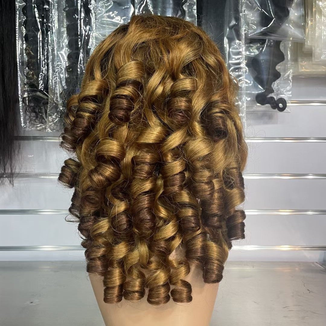 13x4 Fumi Wig Double Drawn Wig 100%human Hair Cross-border Real Hair