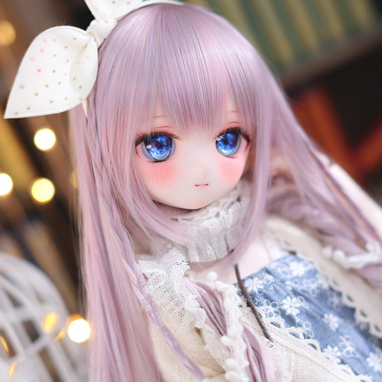 Bjd Styling Wigs Can Be Made Burlap Soft High Temperature Silk Four Part pink Comic Bangs Long Straight Wig
