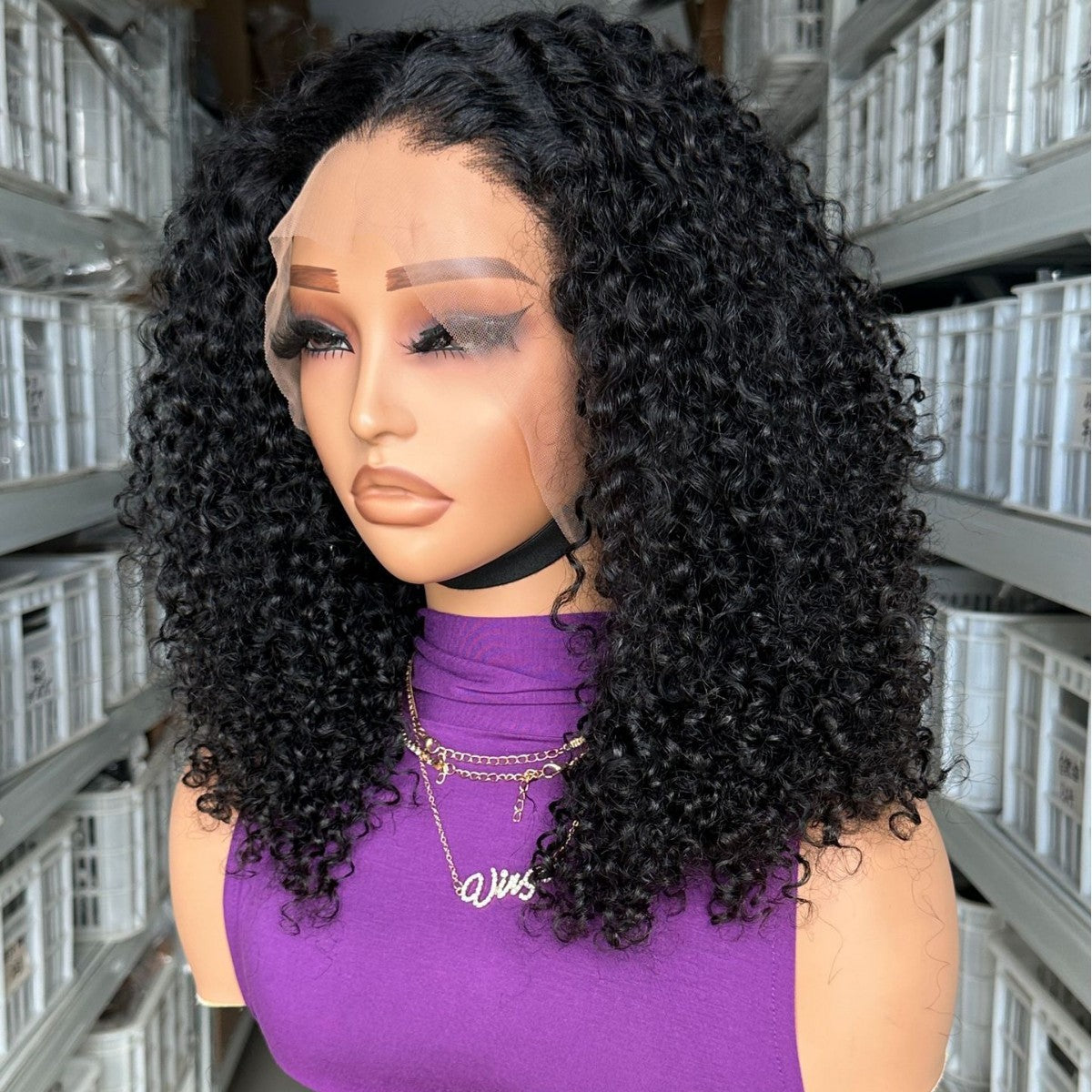 Front Lace Wig Head Cover 13X4 Frontal Lace Human Hair Pixie Curl Wig