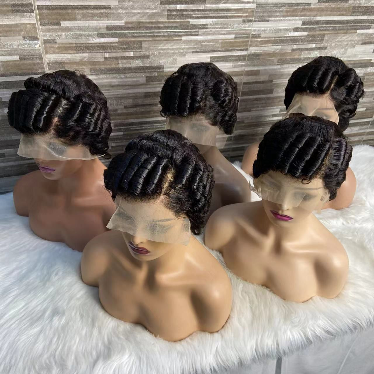 Short Curly Hair Head Covering Pixie Cut Wig 13*4lace 100%human Hair