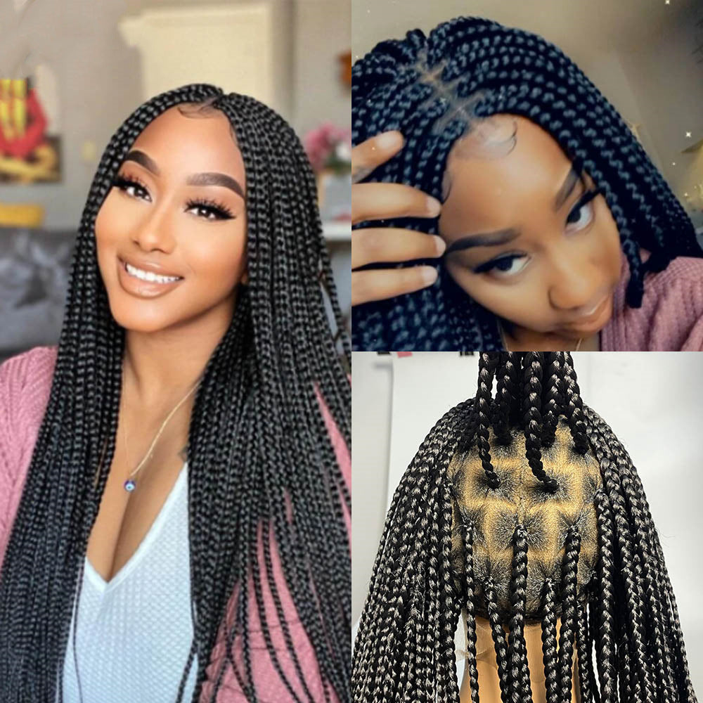 Lace Braid Chemical Fiber Head Covers Full Lace Long Braid Head Covers Wig