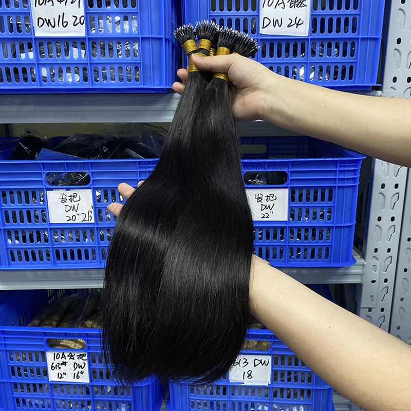 Real Hair Wigs Wire Hair Extensions Nano Ring Hair Extensions