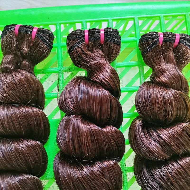 Brown Vietnam Raw Hair Loose Wave Double Drawn Hair Bundles