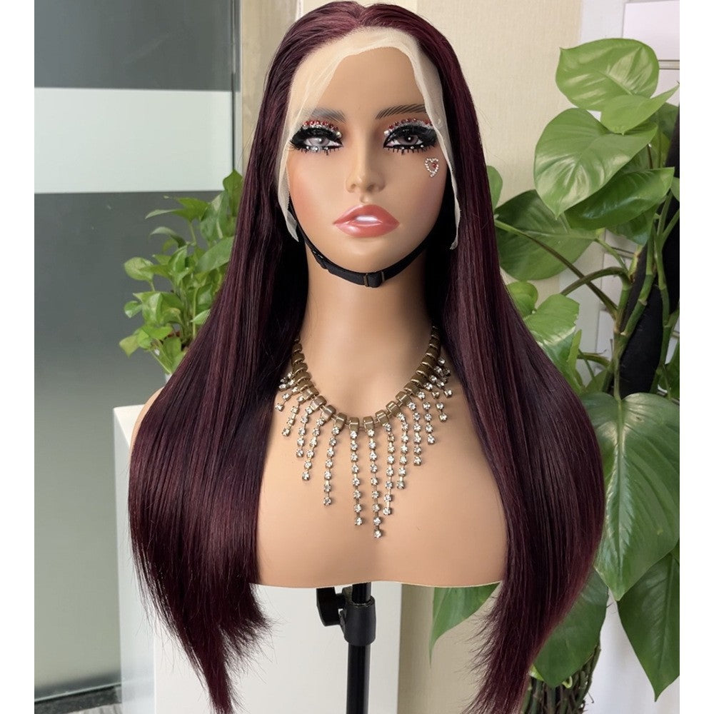 Medium-length Wig Real Head Covering 13*4 Double Drawn Long Straight Hair