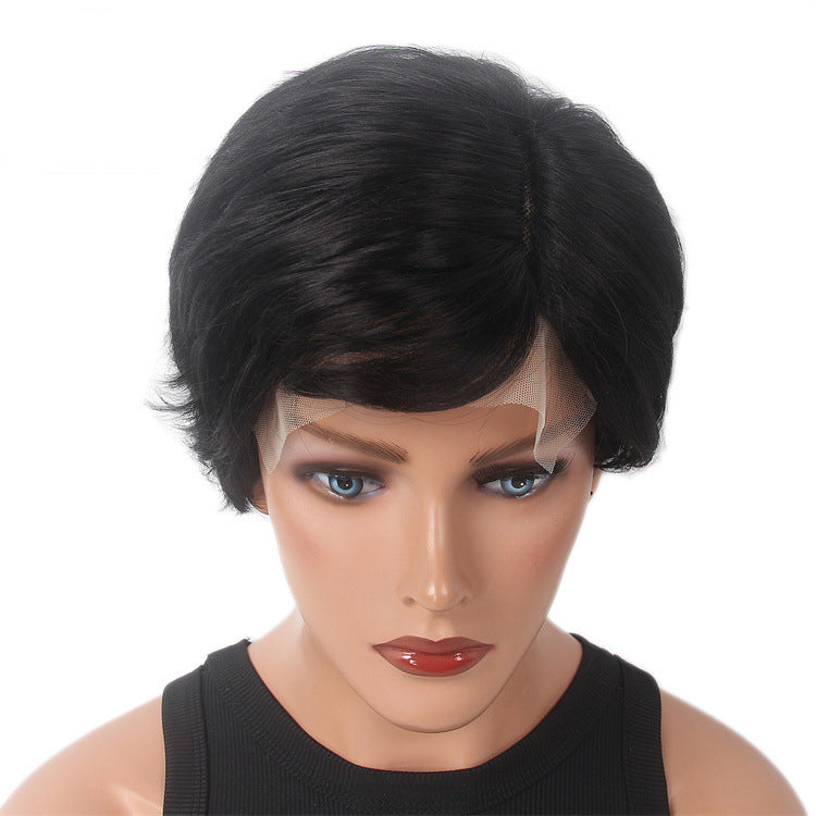 T-shaped lace wig for women, hand-crocheted high-quality lace wig with front lace